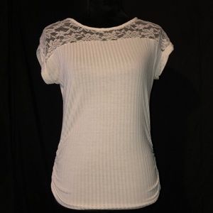 White Shirt w/ Lace Design